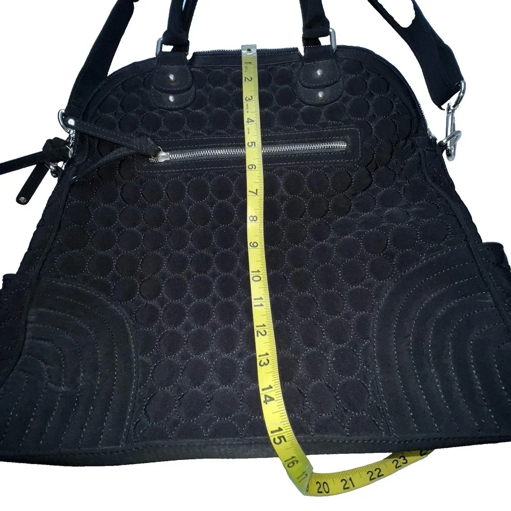 Vera Bradley Black Large Quilted Multi-Strap Travel Tote Crossbody Bag 15